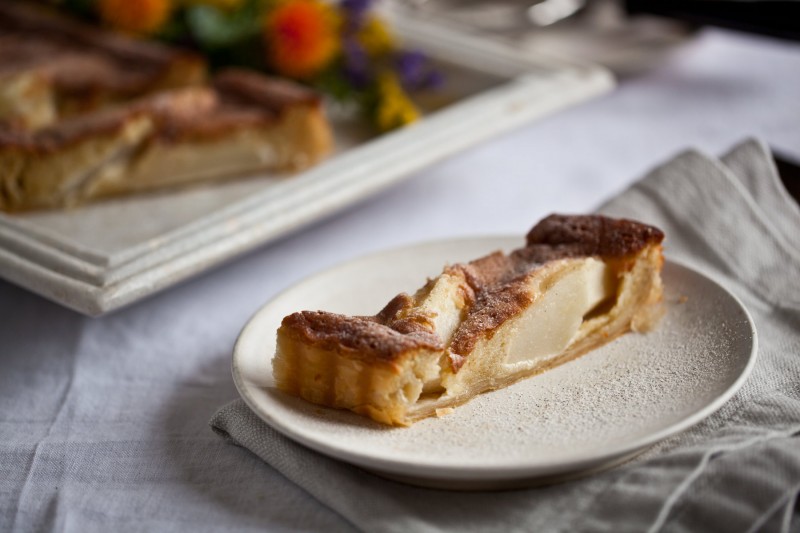 Tarte aux poires - Hruškový koláč s mandlovým krémem